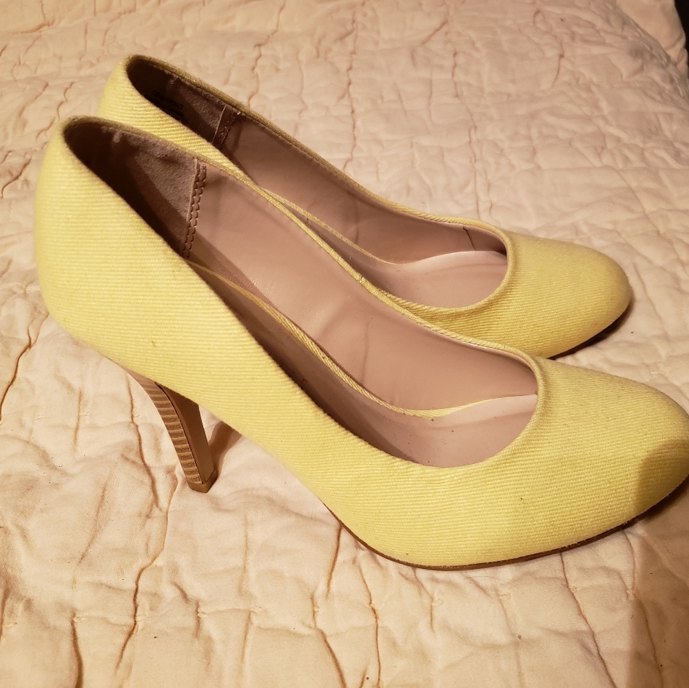 Yellow Canvas Heels